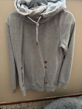 Volcom Light Gray Cowl Neck Pullover Hoodie